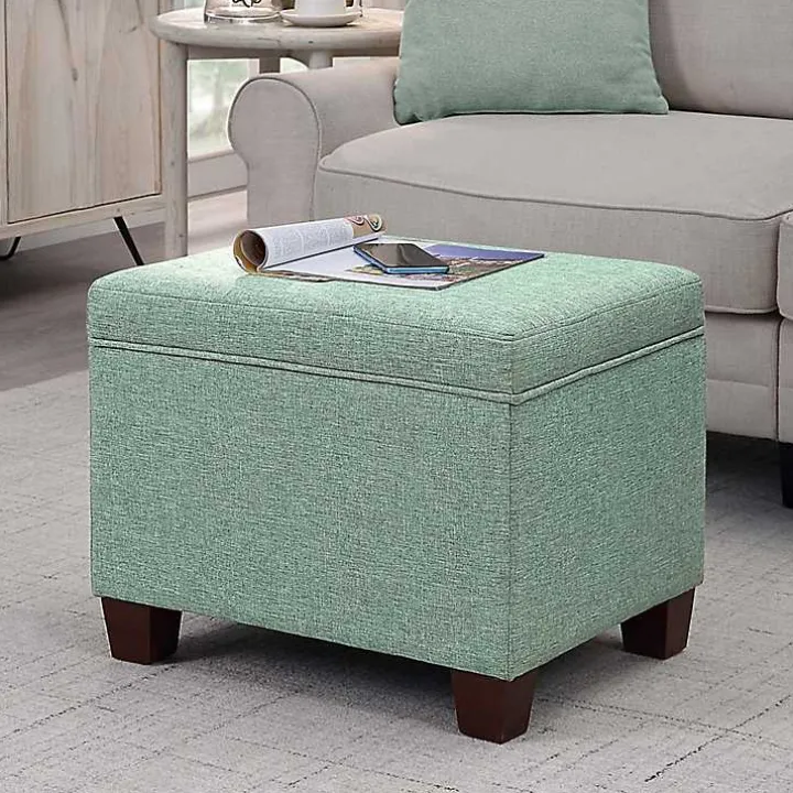 Teal Madison Storage Ottoman