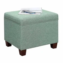 Teal Madison Storage Ottoman