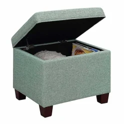 Teal Madison Storage Ottoman