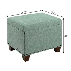 Teal Madison Storage Ottoman
