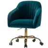 Teal Velvet Swivel Jacyln Office Chair