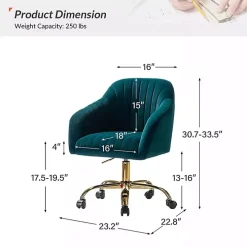 Teal Velvet Swivel Jacyln Office Chair
