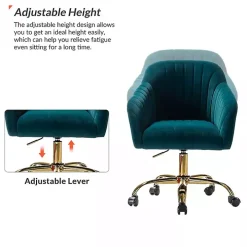 Teal Velvet Swivel Jacyln Office Chair