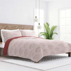 Terra Scalloped Reversible 3-pc. King Quilt Set