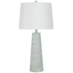 Textured Light Blue Tapered Table Lamp
