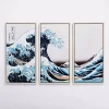 The Great Wave Framed Canvas Art Prints, Set of 3
