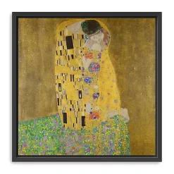 The Kiss Framed Canvas Art Print, 30x30 in.