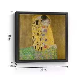 The Kiss Framed Canvas Art Print, 30x30 in.
