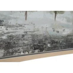 Tree Line Landscape Framed Canvas Art Print