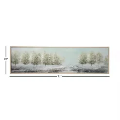 Tree Line Landscape Framed Canvas Art Print