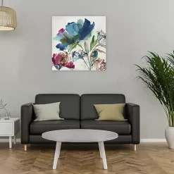 Turquoise on Watercolor Giclee Canvas Art Print