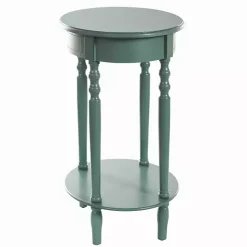 Turquoise Wood Oval Emily Accent Table