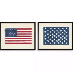 Two Flags Framed Art Prints, Set of 2
