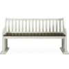 Two-Tone Dark Oak and Ivory High Back Wooden Bench