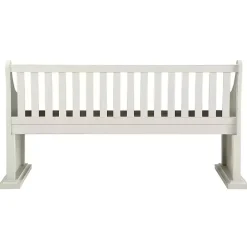 Two-Tone Dark Oak and Ivory High Back Wooden Bench