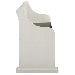 Two-Tone Dark Oak and Ivory High Back Wooden Bench