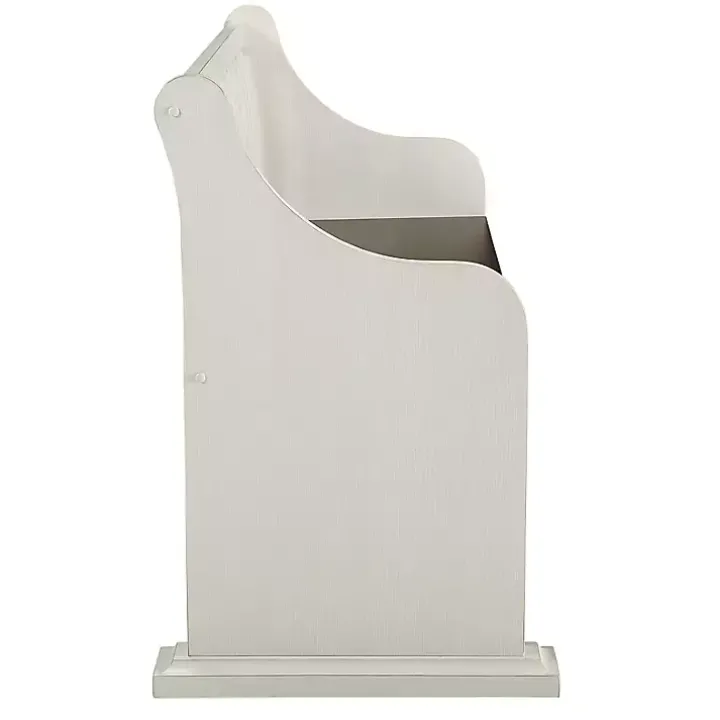 Two-Tone Dark Oak and Ivory High Back Wooden Bench