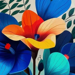 Ultra Violet Blooms II Framed Canvas Art Print