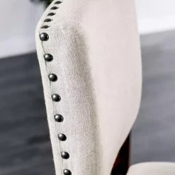 Upholstered Cherry Finish Counter Stools, Set of 2