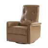 Val Brown Faux Leather Swivel Power Recliner