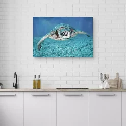Vibrant Sea Turtle Canvas Art Print
