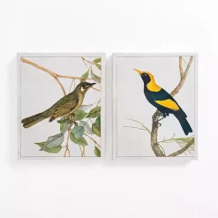 Vintage Birds Canvas Art Prints, Set of 2
