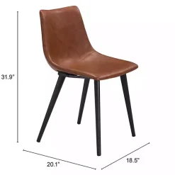 Vintage Brown Faux Leather Dining Chairs, Set of 2