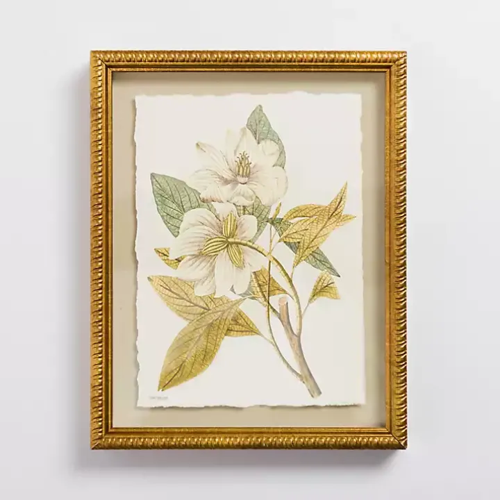 Vintage Floral Gold Framed Art Print