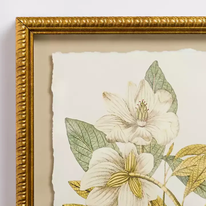 Vintage Floral Gold Framed Art Print
