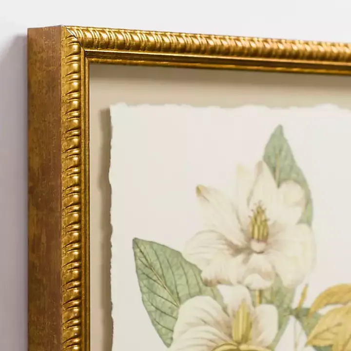 Vintage Floral Gold Framed Art Print