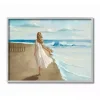 Walk On The Beach Framed Canvas Art Print