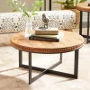 Walnut Beaded Industrial Coffee Table