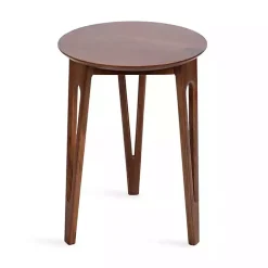 Walnut Brown Mango Wood Round Kershaw Accent Table