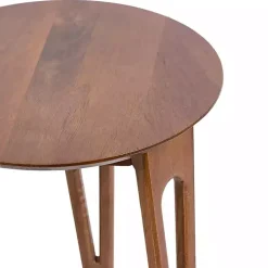 Walnut Brown Mango Wood Round Kershaw Accent Table