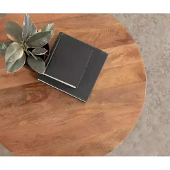 Walnut Brown Mango Wood Round Kershaw Coffee Table