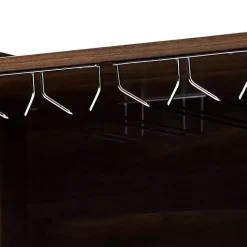 Walnut Brown Open Shelf Wine Cabinet