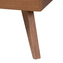 Walnut Brown Rattan Kelly Queen Platform Bed