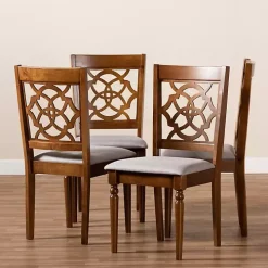 Walnut Lylah Upholstered Dining Chairs, Set of 4