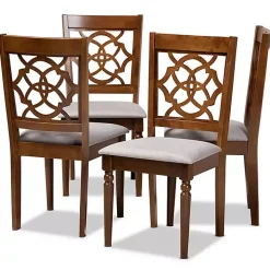 Walnut Lylah Upholstered Dining Chairs, Set of 4
