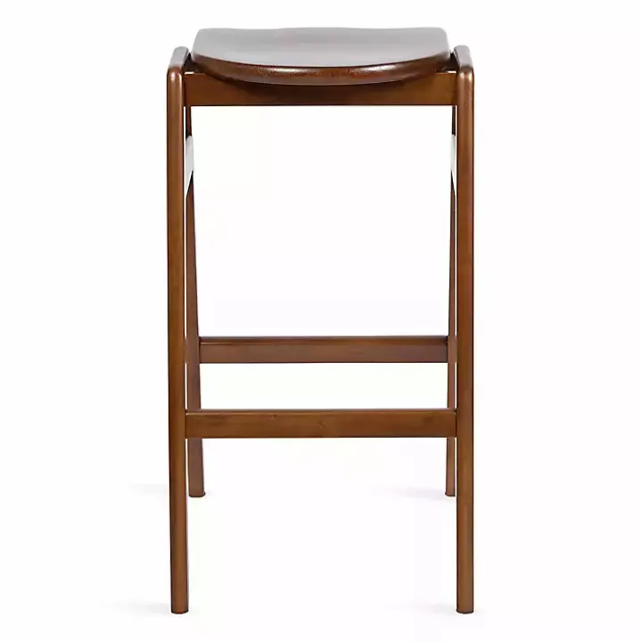 Walnut Wood Backless Bar Stool