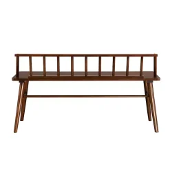 Walnut Wood Low Back Spindle Bench