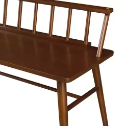 Walnut Wood Low Back Spindle Bench