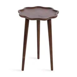 Walnut Wood Wavy Accent Table