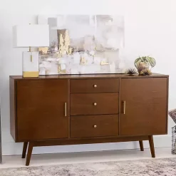 Warm Brown Mid-Century Modern Storage Console