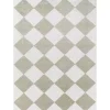 Warm Gray Checkered Area Rug, 5x7
