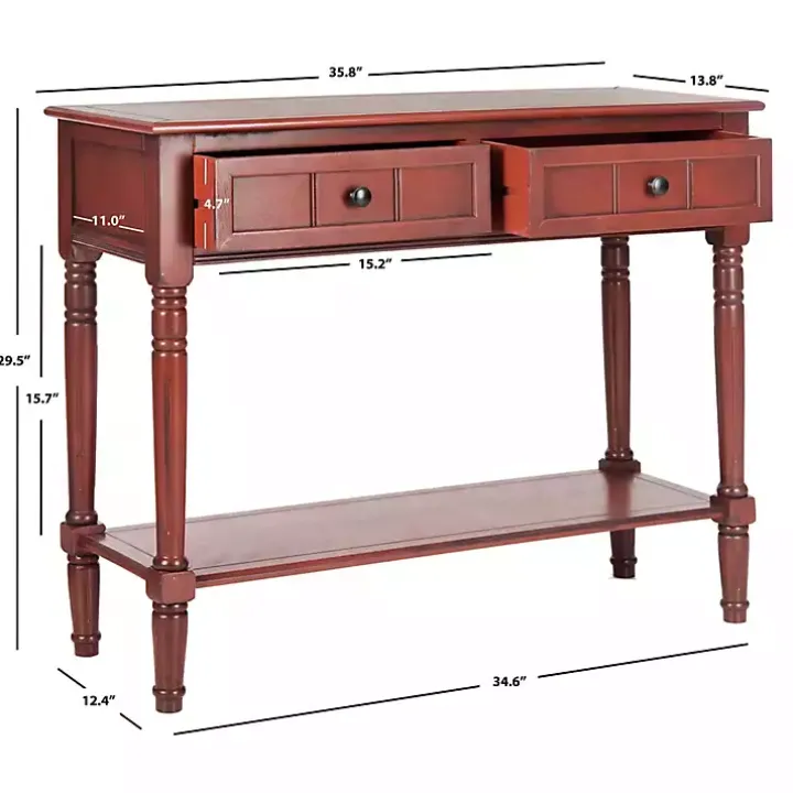 Warm Red 2- Drawer Samantha Console Table