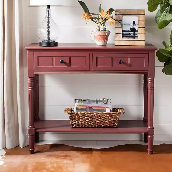 Warm Red 2- Drawer Samantha Console Table