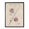 Watercolor Fishing Rod Patent Framed Art Print