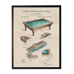 Watercolor Pool Table Framed Art Print