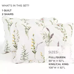 Watercolor Wildflower 3-pc. King Quilt Set
